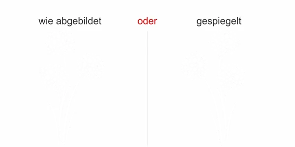 Fenstertattoo mit einer verspielten Pusteblume - Ansicht Ausrichtung und Farbauswahl