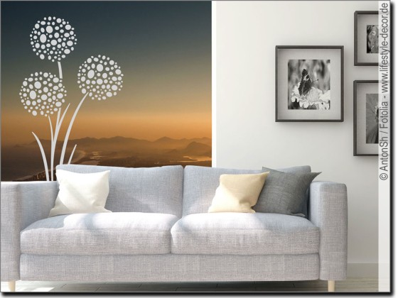 Preview: Fenstertattoo Verspielte Pusteblume