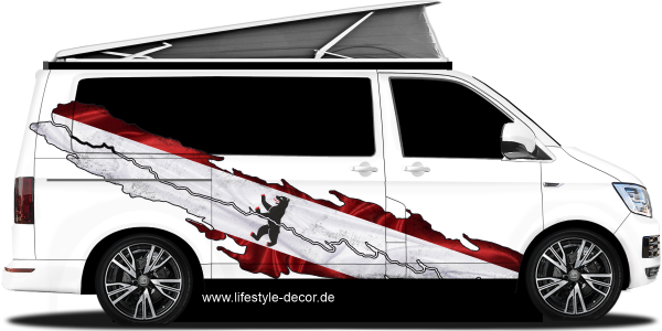 Preview: Flagge Berlin Autoaufkleber Preview: Flagge Berlin Autoaufkleber