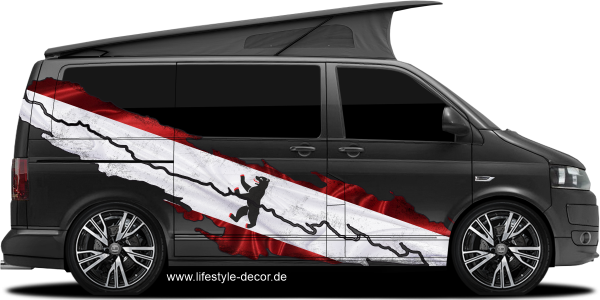 Preview: Flagge Berlin Autoaufkleber Preview: Flagge Berlin Autoaufkleber