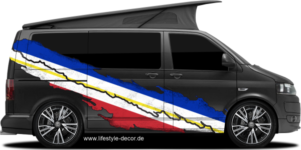 Preview: Flagge Mecklenburg-Vorpommern Autoaufkleber Preview: Flagge Mecklenburg-Vorpommern Autoaufkleber