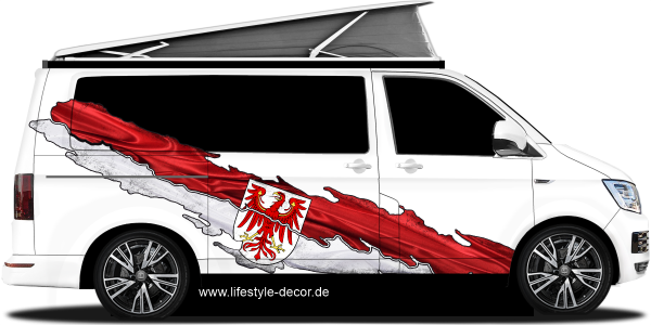 Preview: Flagge von Brandenburg Autoaufkleber Preview: Flagge von Brandenburg Autoaufkleber