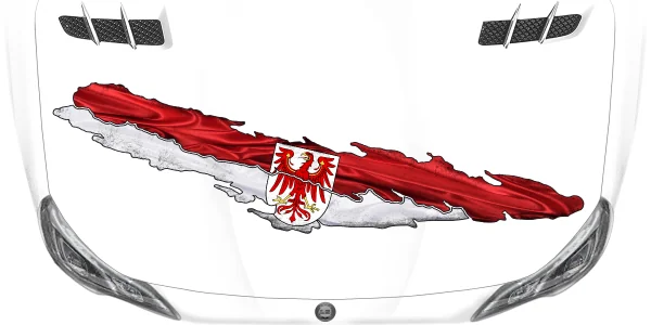 Autoaufkleber Flagge von Brandenburg auf Motorhaube