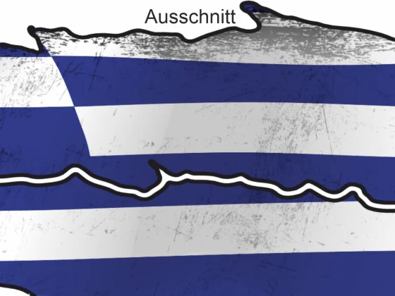 Flagge von Griechenland als Autoaufkleber - Ansicht Ausschnitt