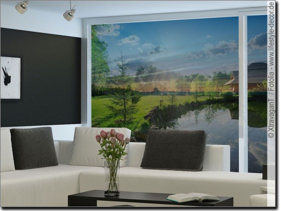 Preview: Foto auf Folie Landschaft mit See
