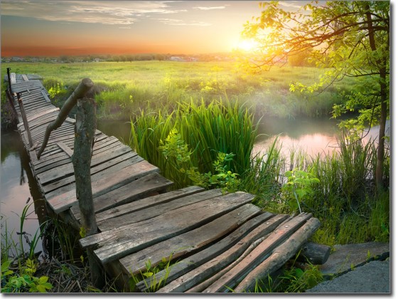 Preview: Fensterfolie Alte Holzbrücke