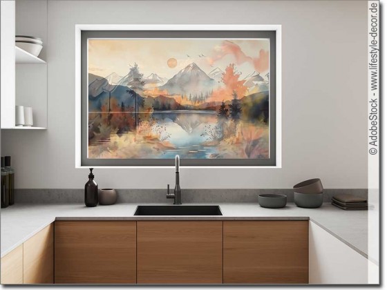 Preview: Fotofolie Berglandschaft Aquarell (7 Varianten) Preview: Fotofolie Berglandschaft Aquarell (7 Varianten)