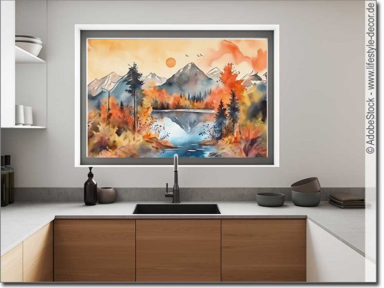 Preview: Fotofolie Berglandschaft Aquarell (7 Varianten) Preview: Fotofolie Berglandschaft Aquarell (7 Varianten)