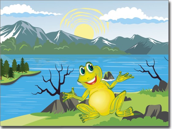 Preview: Glas Bild Frosch am See Preview: Glas Bild Frosch am See