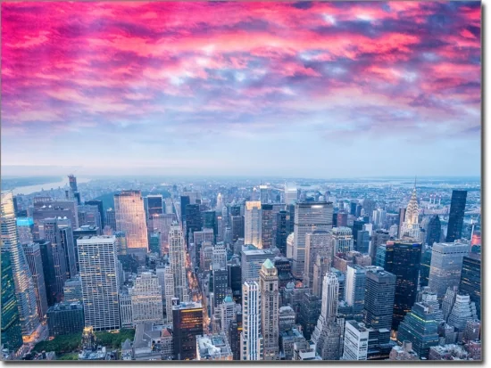 Glasprint Himmel über Manhattan