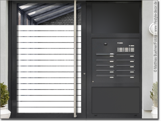 Preview: Ganzglastür Glasdekorfolie Streifen 10/1 cm