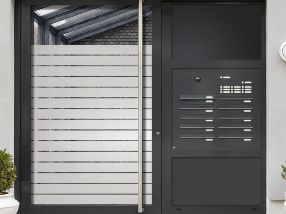 Preview: Ganzglastür Glasdekorfolie Streifen 10/1 cm