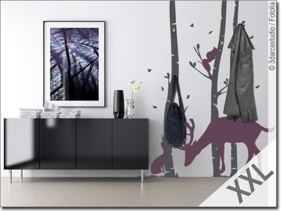 Preview: Garderobensticker Tiere im Wald Preview: Garderobensticker Tiere im Wald