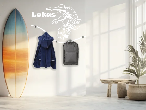 Garderobenleiste Skater mit Wunschnamen