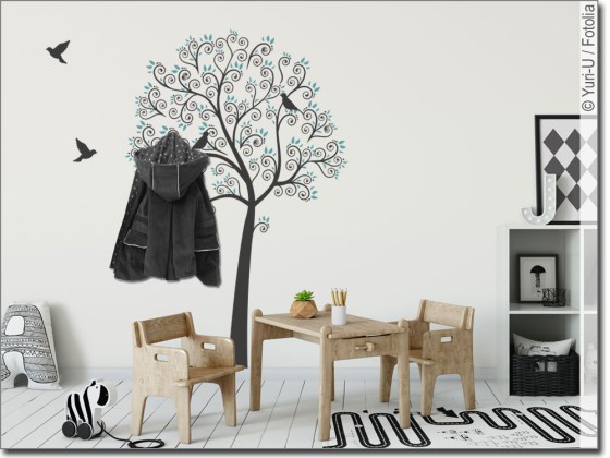 Preview: Wandtattoo Garderobe Bunter Baum Preview: Wandtattoo Garderobe Bunter Baum