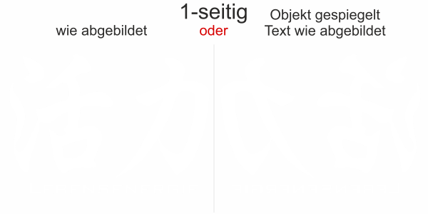 Preview: Glas Aufkleber Chinesisches Zeichen Lebensenergie - Ansicht Ausrichtung mit Farbauswahl