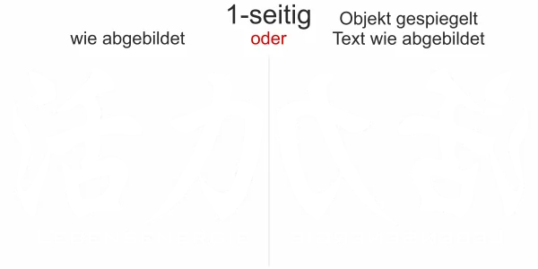 Glas Aufkleber Chinesisches Zeichen Lebensenergie - Ansicht Ausrichtung mit Farbauswahl