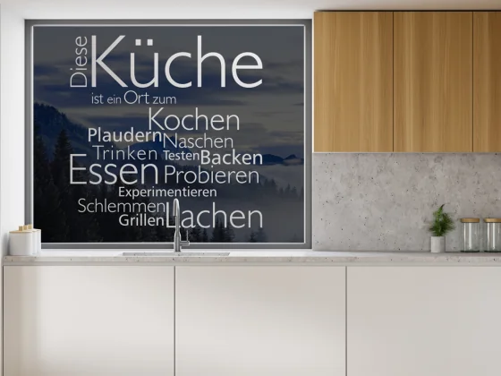 Glasaufkleber Diese Küche