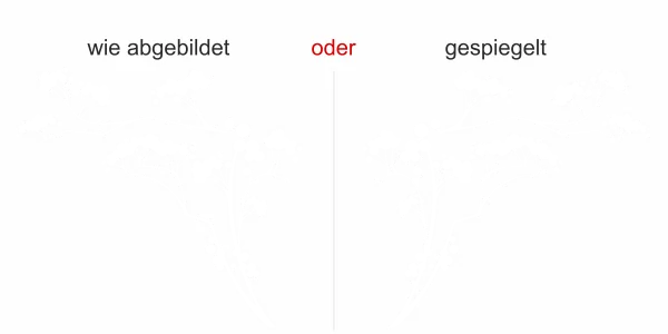 Glasaufkleber Japanischer Strauch - Ansicht Ausrichtung und Farbauswahl