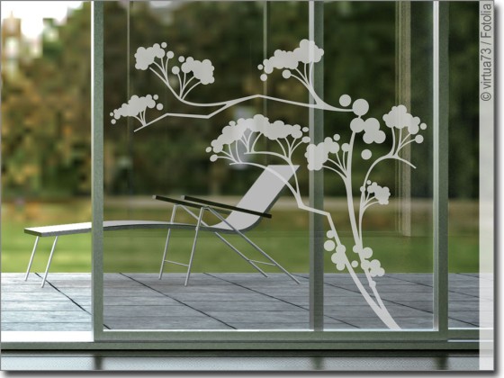 Preview: Glasaufkleber Japanischer Strauch