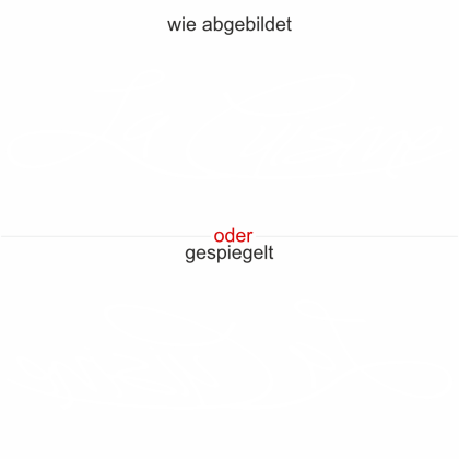 Preview: Glasaufkleber La Cuisine - Ansicht Ausrichtung mit Farbauswahl