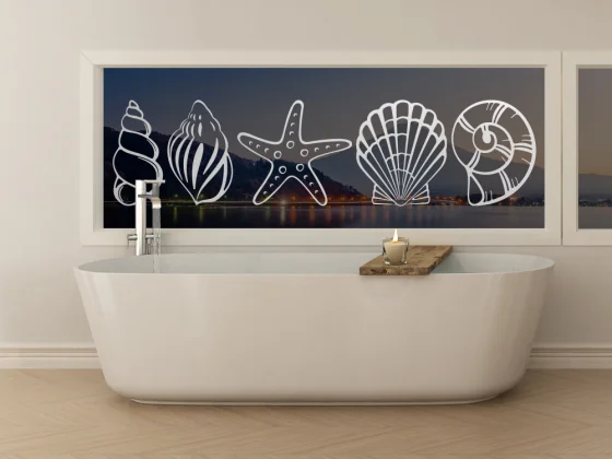 Glasaufkleber Muscheln