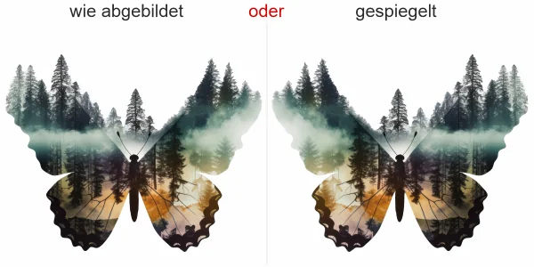 Glasaufkleber Schmetterling Walddesign - Ansicht Ausrichtung