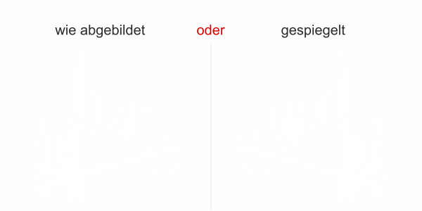 Preview: Glasaufkleber Skyline - Ansicht Ausrichtung und Farbauswahl