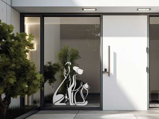 Preview: Glasaufkleber Tierfamilie