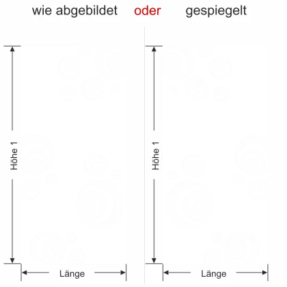 Glasbanner Bälle - Ansicht Ausrichtung und Farbauswahl