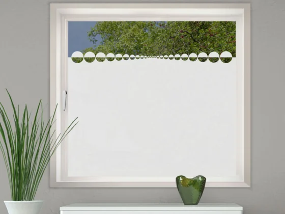 Glasbanner Kreisdecor als Sichtschutz für Ihre Räume