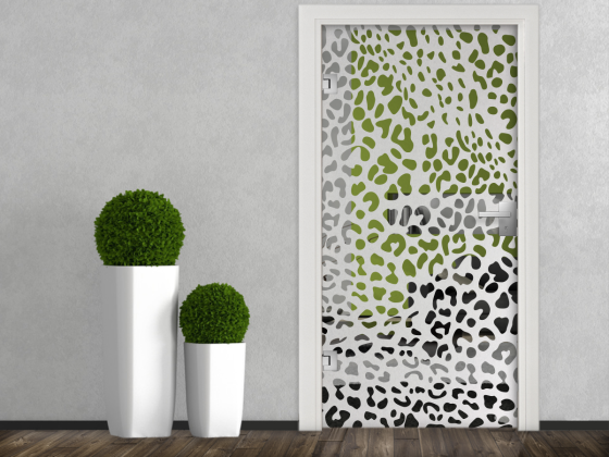 Preview: Glasbanner Leopard auf Glastür