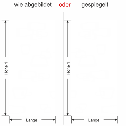 Preview: Glasbanner Retrodekor - Ansicht Ausrichtung und Farbauswahl