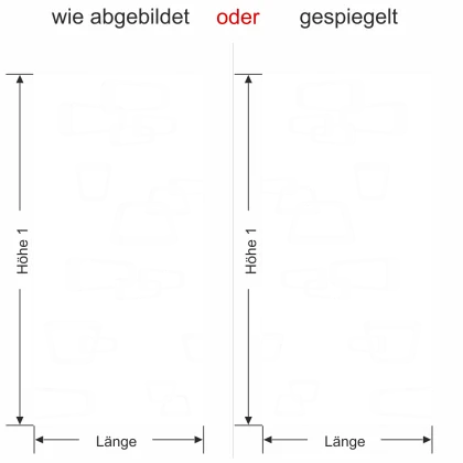 Glasbanner Retrodekor - Ansicht Ausrichtung und Farbauswahl