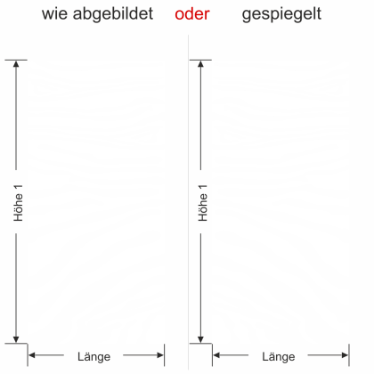Preview: Glasbanner Zebra - Ansicht Ausrichtung und Farbauswahl