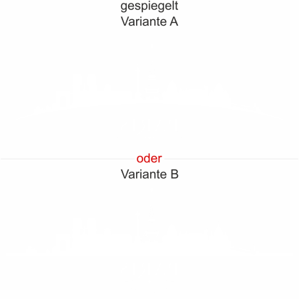 Preview: Aufkleber Milchglasfolie Skyline - Ansicht Ausrichtung mit Farbauswahl und Variante