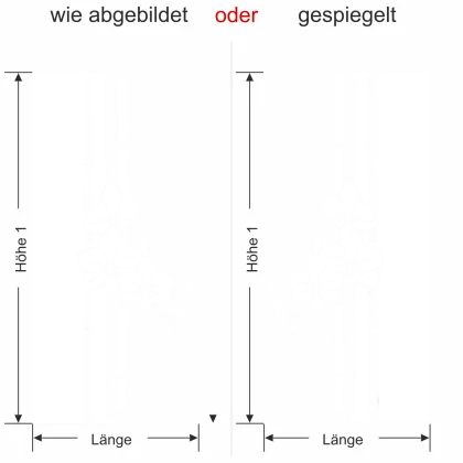 Glasdekor Bambus mit Orchidee - Ansicht Ausrichtung mit Farbauswahl