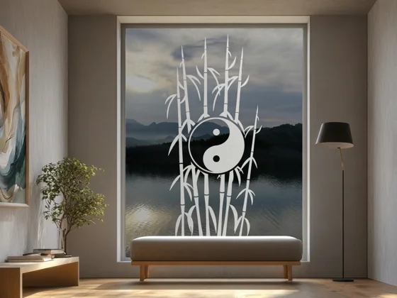 Glasdekor Bambus Yin & Yang