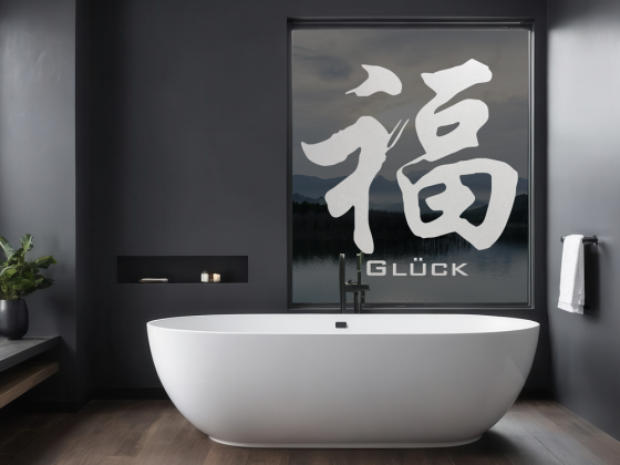 Preview: Glasdekor Chinesisches Zeichen Glück