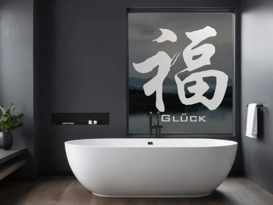 Glasdekor Chinesisches Zeichen Glück