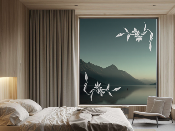 Preview: Glasdekor Ecke Blumenpracht