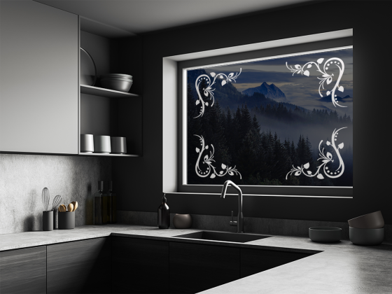 Preview: Glasdekor Ecke Wunderranke