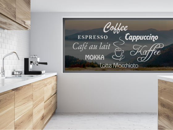 Glasdekor Kaffee