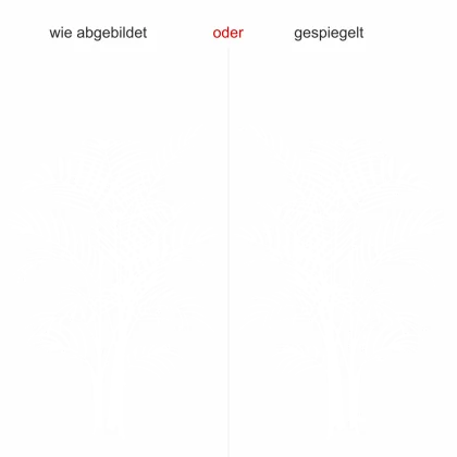 Glasdekor Palme Wedel - Ansicht Ausrichtung und Farbauswahl