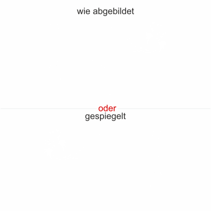 Preview: Glasdekor Willkommen - Ansicht Ausrichtung mit Farbauswahl