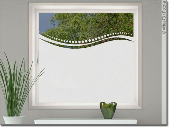 Preview: Glasdekorfolie Welle mit Kreisen