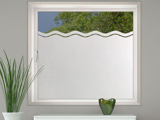 Preview: Glasdekorfolie Wellenstreifen 5/1 cm auf Fenster