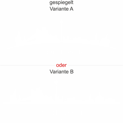 Preview: Fenstersticker Skyline Düsseldorf - Ansicht Ausrichtung mit Farbauswahl und Variante