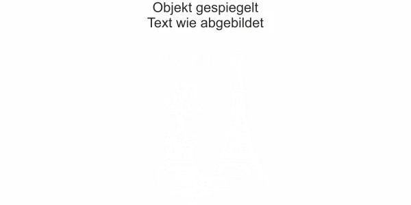 Glasdesign Eiffelturm Paris - Ansicht Ausrichtung und Farbauswahl