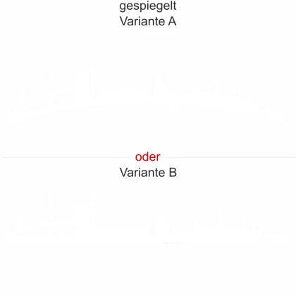 fensteraufkleber hamburg - Ansicht Ausrichtung mit Farbauswahl und Variante